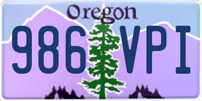 OR license plate 986VPI