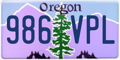 OR license plate 986VPL