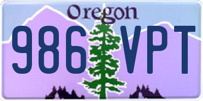 OR license plate 986VPT