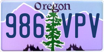 OR license plate 986VPV