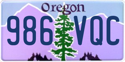 OR license plate 986VQC