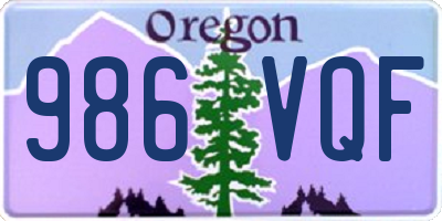 OR license plate 986VQF