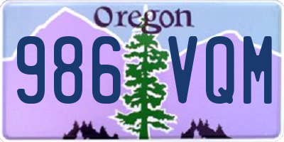 OR license plate 986VQM