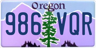 OR license plate 986VQR