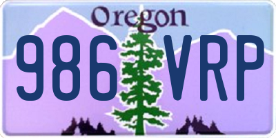 OR license plate 986VRP
