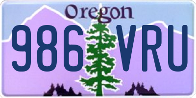 OR license plate 986VRU