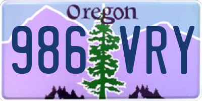 OR license plate 986VRY