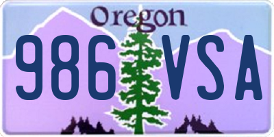 OR license plate 986VSA