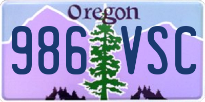 OR license plate 986VSC