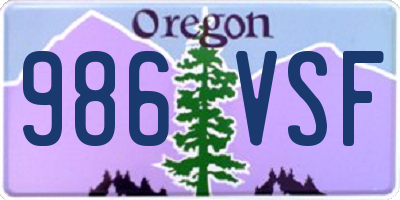 OR license plate 986VSF