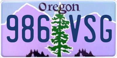 OR license plate 986VSG