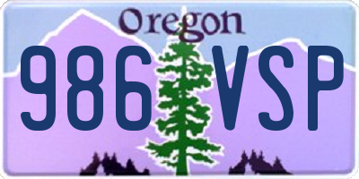 OR license plate 986VSP