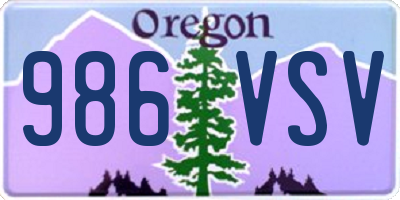 OR license plate 986VSV