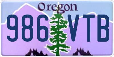 OR license plate 986VTB