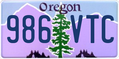 OR license plate 986VTC