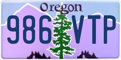 OR license plate 986VTP