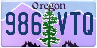 OR license plate 986VTQ