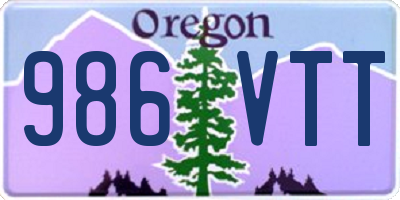 OR license plate 986VTT