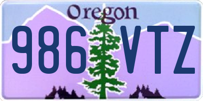 OR license plate 986VTZ