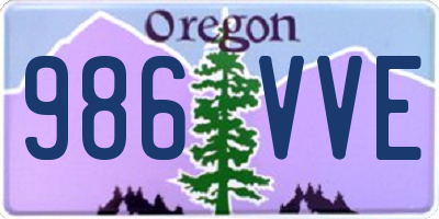 OR license plate 986VVE
