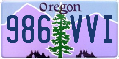 OR license plate 986VVI