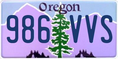 OR license plate 986VVS