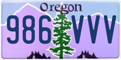 OR license plate 986VVV