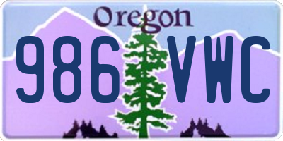 OR license plate 986VWC