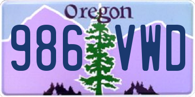 OR license plate 986VWD