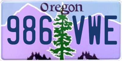OR license plate 986VWE
