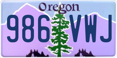 OR license plate 986VWJ