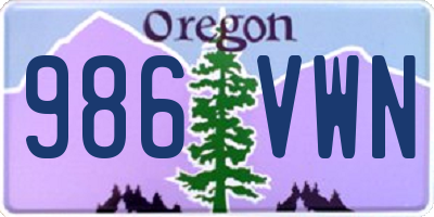 OR license plate 986VWN