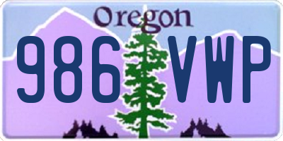 OR license plate 986VWP