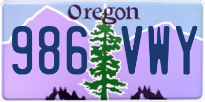 OR license plate 986VWY