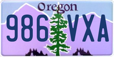 OR license plate 986VXA