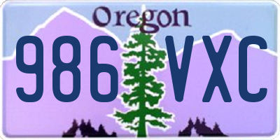 OR license plate 986VXC