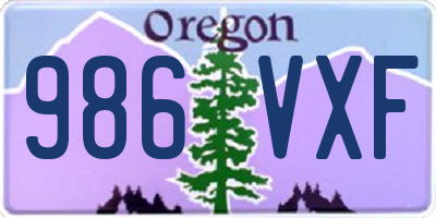 OR license plate 986VXF