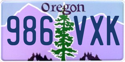 OR license plate 986VXK