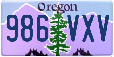 OR license plate 986VXV