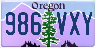 OR license plate 986VXY