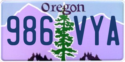 OR license plate 986VYA
