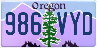 OR license plate 986VYD