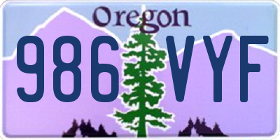 OR license plate 986VYF