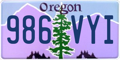 OR license plate 986VYI