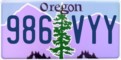 OR license plate 986VYY