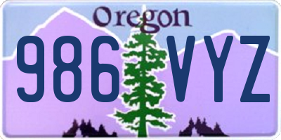 OR license plate 986VYZ