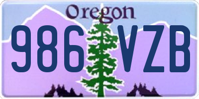 OR license plate 986VZB
