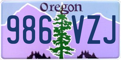 OR license plate 986VZJ