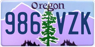 OR license plate 986VZK