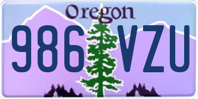 OR license plate 986VZU